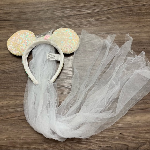 Disney Accessories - Disney Wedding Ears Disney parks Minnie Mouse bride ears